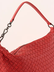 Intrecciato handbag in red