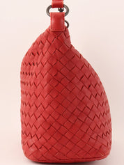 Intrecciato handbag in red