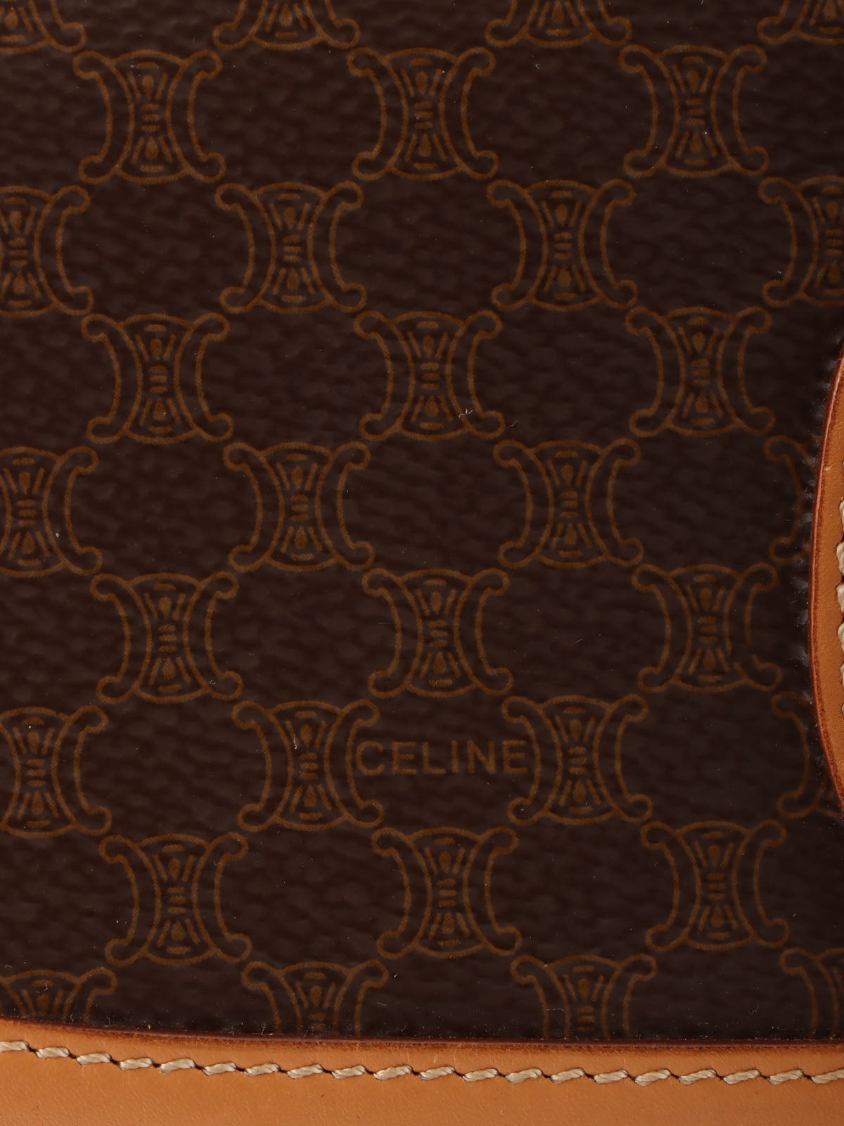 Macadam Pattern Logo Embossed Shoulder Bag Brown