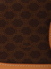 Macadam Pattern Logo Embossed Shoulder Bag Brown