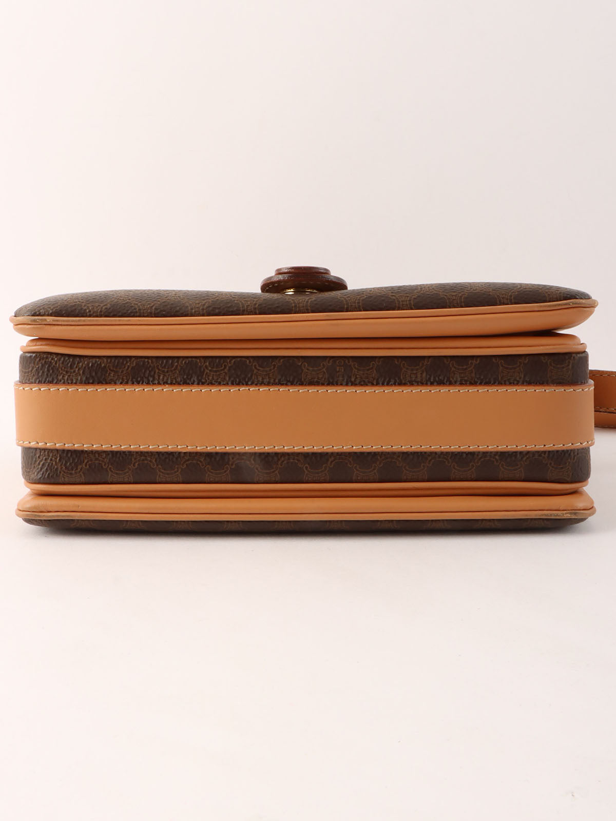 Macadam Pattern Logo Embossed Shoulder Bag Brown