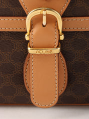 Macadam Pattern Logo Embossed Shoulder Bag Brown