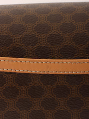 Macadam Pattern Logo Embossed Shoulder Bag Brown