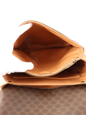 Macadam Pattern Logo Embossed Shoulder Bag Brown