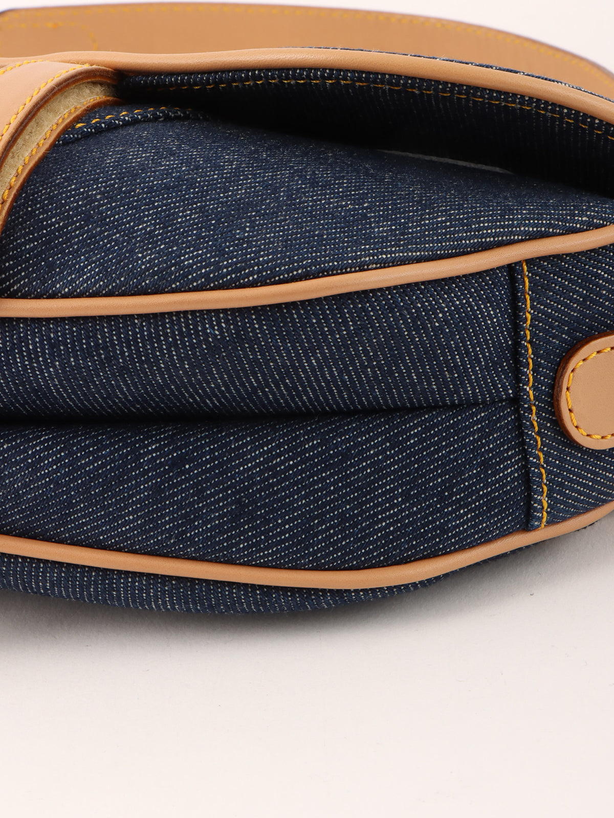 Denim saddle bag in indigo