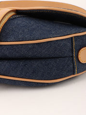 Denim saddle bag in indigo