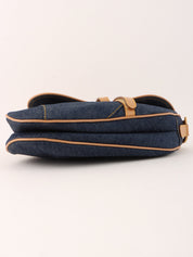 Denim saddle bag in indigo