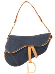 Denim saddle bag in indigo