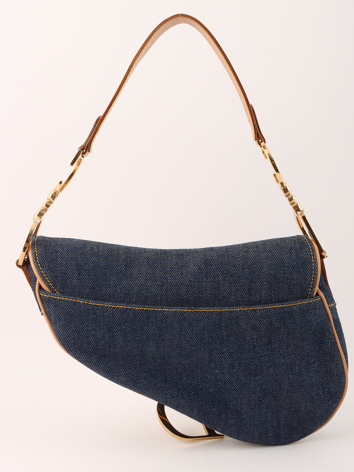 Denim saddle bag in indigo