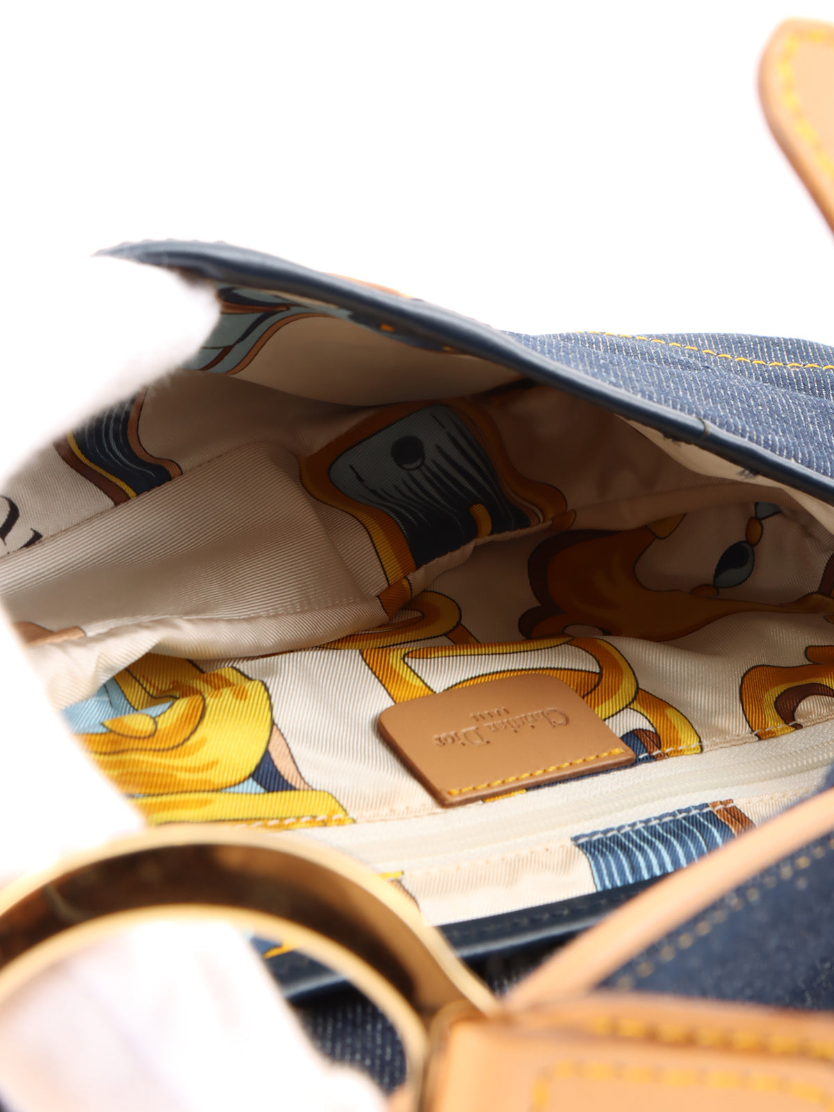 Denim saddle bag in indigo