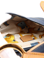 Denim saddle bag in indigo