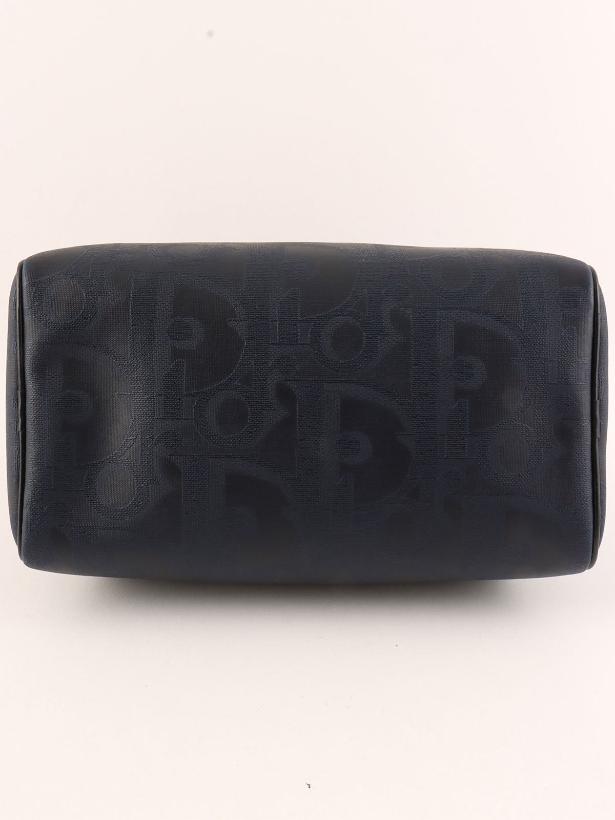 Trotter Pattern Logo Plate Boston Bag Navy