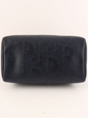 Trotter Pattern Logo Plate Boston Bag Navy