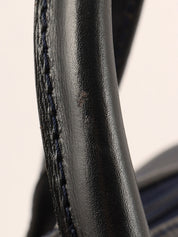 トロッターパターンロゴプレートボストンバッグ ネイビー