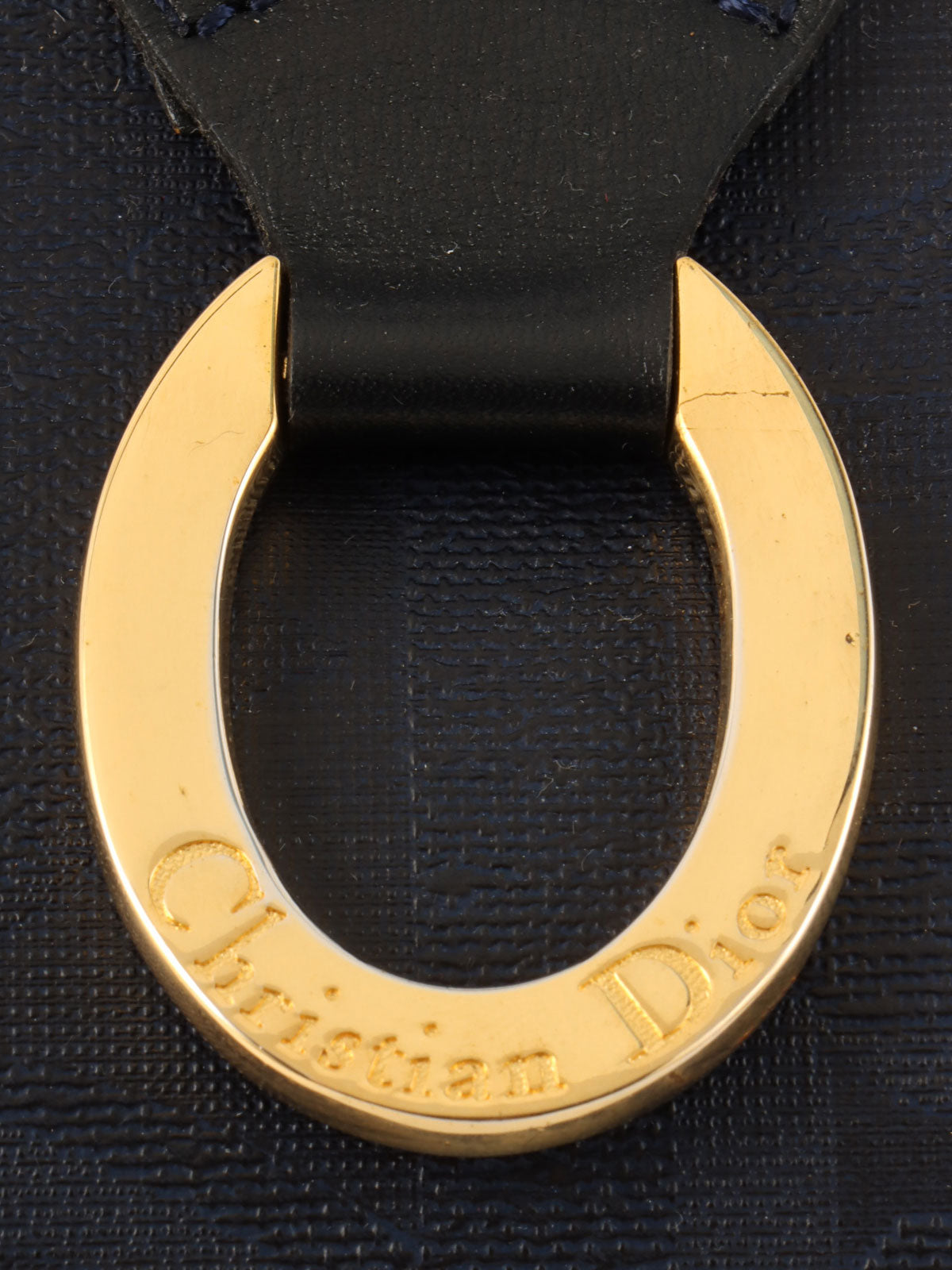 トロッターパターンロゴプレートボストンバッグ ネイビー