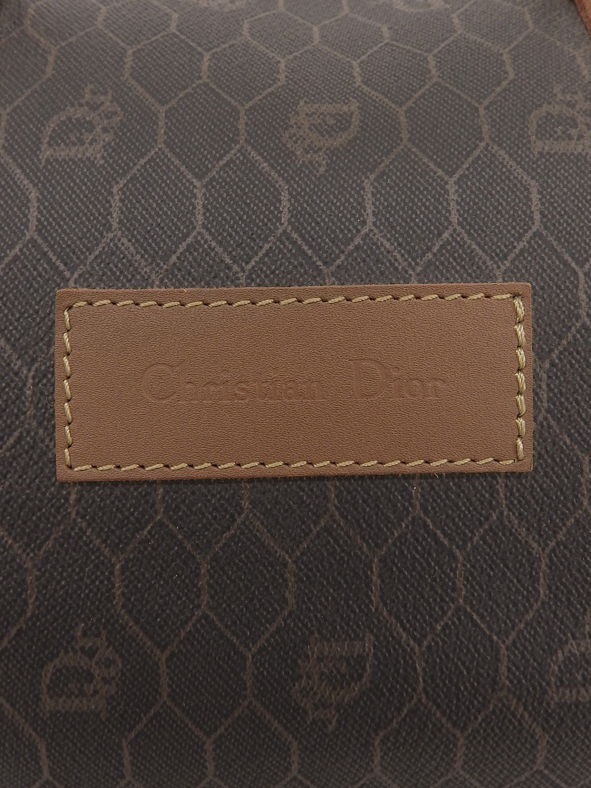 ハニカムパターンボストンバッグ ブラック/ブラウン