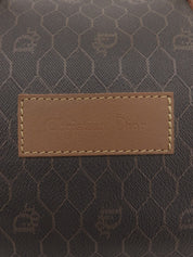 ハニカムパターンボストンバッグ ブラック/ブラウン