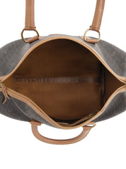 Honeycomb Pattern Boston Bag in Black/Brown