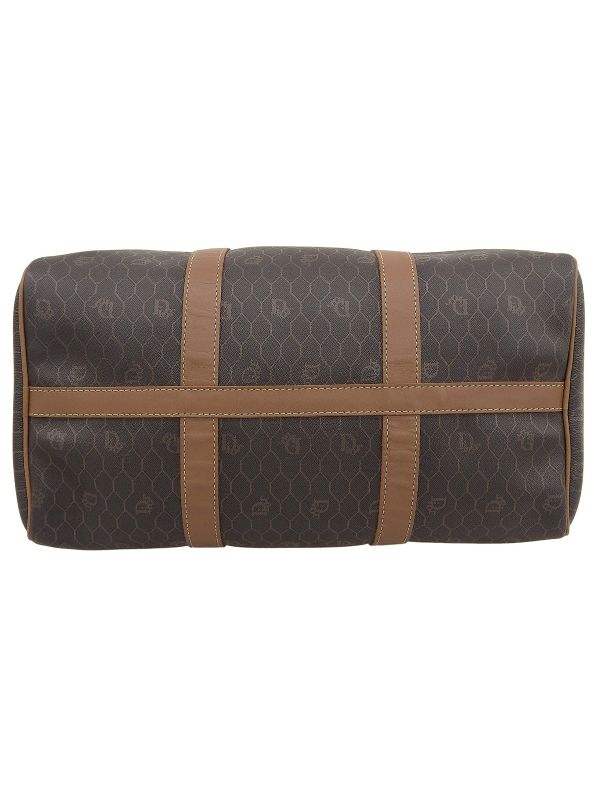 Honeycomb Pattern Boston Bag in Black/Brown