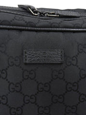 黑色帆布 GG 图案雪莉线波士顿包