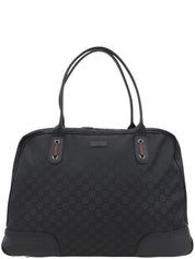 Canvas GG Pattern Sherry Line Boston Bag in Black