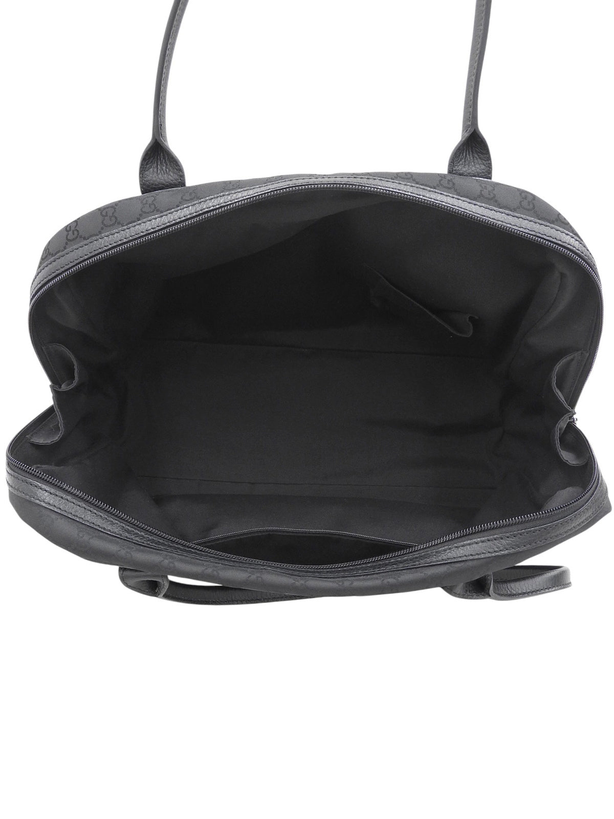 Canvas GG Pattern Sherry Line Boston Bag in Black