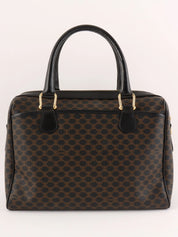 マカダムパターンロゴエンボスハンドバッグ ブラウン