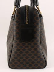 マカダムパターンロゴエンボスハンドバッグ ブラウン