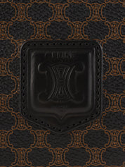 マカダムパターンロゴエンボスハンドバッグ ブラウン