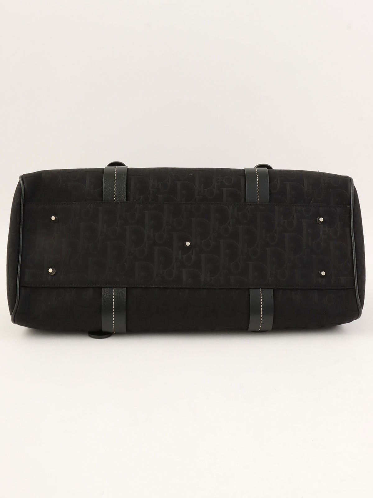 トロッターパターンフラワー刺繍ハンドバッグ ブラック