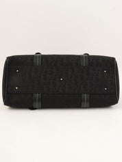 トロッターパターンフラワー刺繍ハンドバッグ ブラック