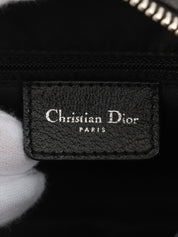 トロッターパターンフラワー刺繍ハンドバッグ ブラック