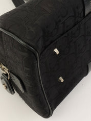 トロッターパターンフラワー刺繍ハンドバッグ ブラック