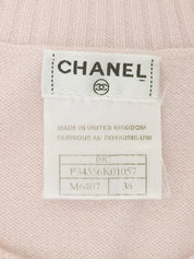 2009年製 カシミヤバックCCマークロゴニットトップス ベビーピンク/マルチ