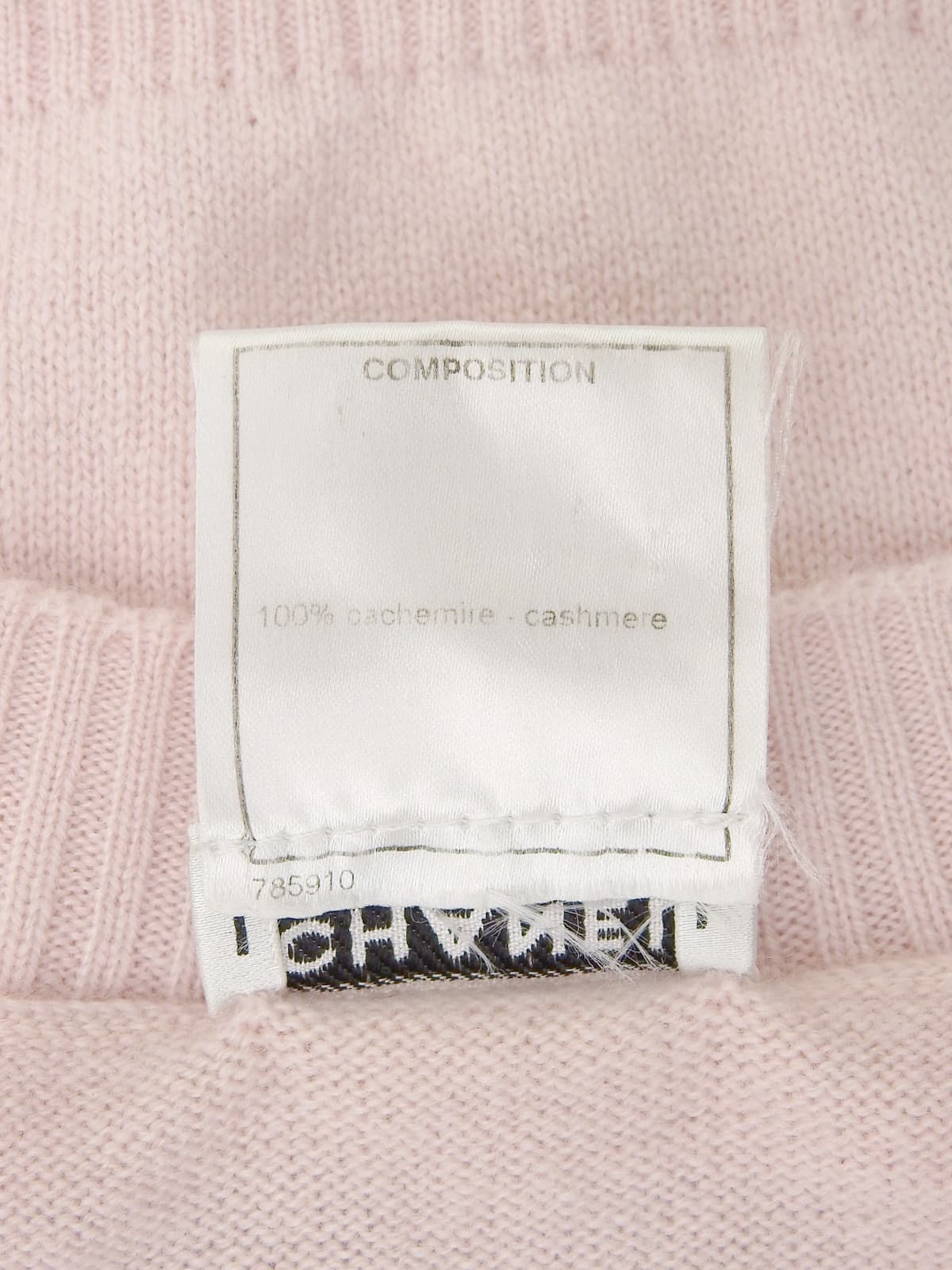 2009年製 カシミアバックCCマークロゴニットトップス ベビーピンク/マルチ