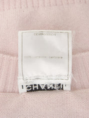 2009年製 カシミアバックCCマークロゴニットトップス ベビーピンク/マルチ