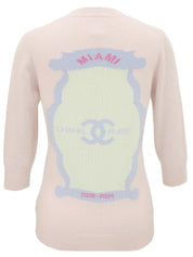 2009年製 カシミアバックCCマークロゴニットトップス ベビーピンク/マルチ