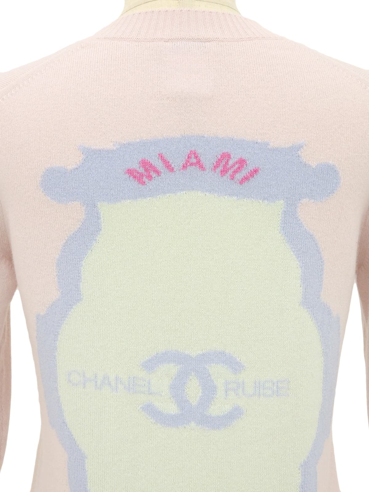 2009年製 カシミヤバックCCマークロゴニットトップス ベビーピンク/マルチ