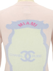 2009年製 カシミヤバックCCマークロゴニットトップス ベビーピンク/マルチ