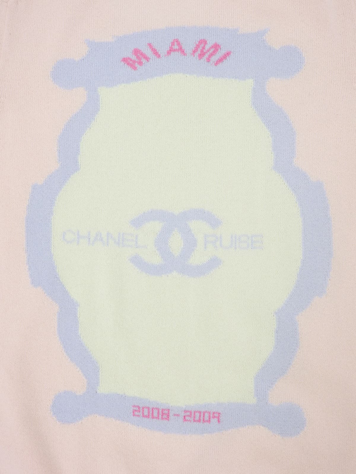 2009年製 カシミアバックCCマークロゴニットトップス ベビーピンク/マルチ