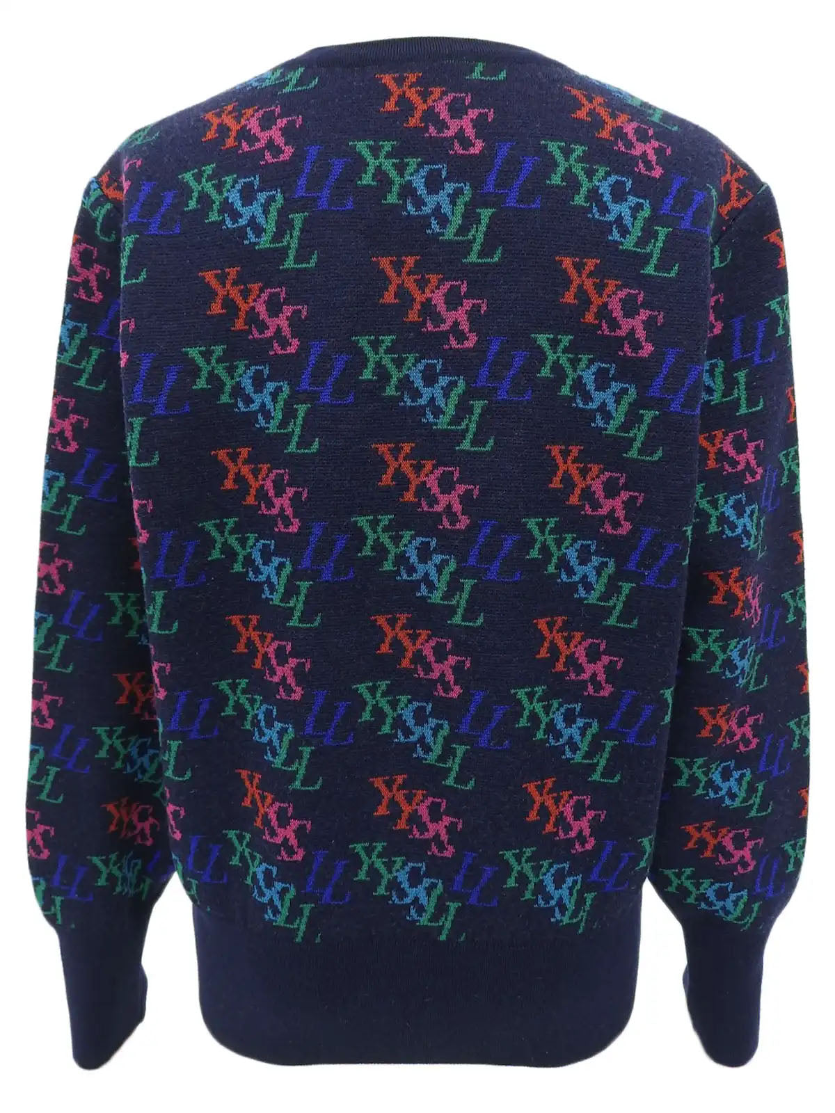 Logo Pattern Cardigan Navy/Multi