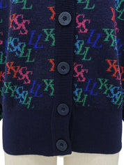 Logo Pattern Cardigan Navy/Multi