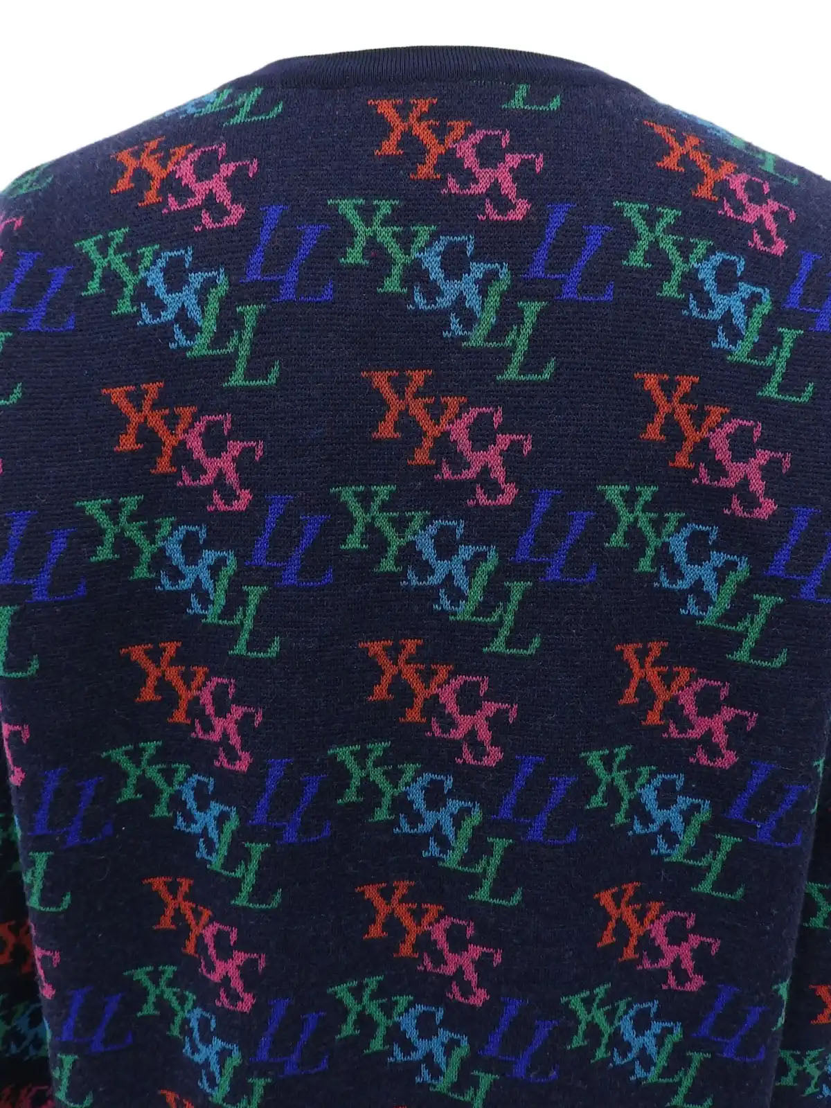 Logo Pattern Cardigan Navy/Multi