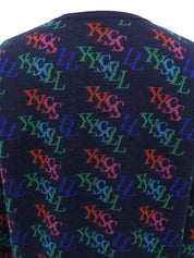 Logo Pattern Cardigan Navy/Multi