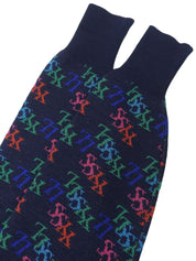 Logo Pattern Cardigan Navy/Multi