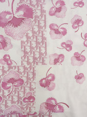 Design Pattern Short Sleeve Top in White/Pink