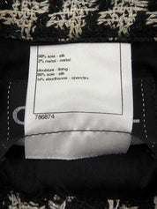 2009 Tweed Houndstooth Pattern CC Mark Button Jacket in Black/White