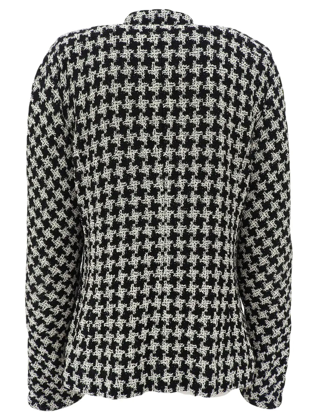 2009年製 ツイードハウンドトゥースパターンCCマークボタンジャケット ブラック/ホワイト