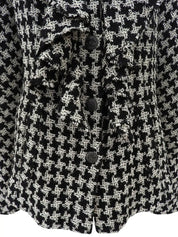 2009年製 ツイードハウンドトゥースパターンCCマークボタンジャケット ブラック/ホワイト