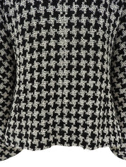 2009年製 ツイードハウンドトゥースパターンCCマークボタンジャケット ブラック/ホワイト